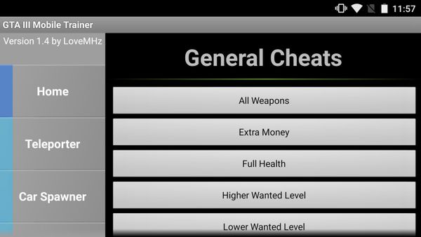 GTA III Mobile Trainer screenshot 1