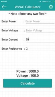 WattsVoltsAmpsOhms Calculator screenshot 4