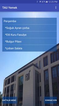 TAÜ Yemek screenshot 1