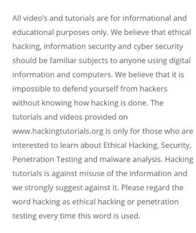 Hacking Tutorials screenshot 1