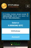 btcprominer Screenshot