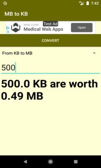 MB to KB converter screenshot 3