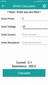 WattsVoltsAmpsOhms Calculator screenshot 2