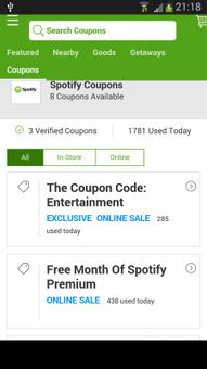 Coupons for Spotify screenshot 1