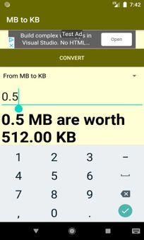 MB to KB converter screenshot 2