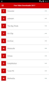 Free Video Downloader 2017 screenshot 1
