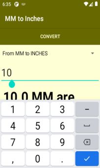 MM to Inches converter screenshot 2