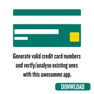 Credit Card number generator with analyzer Screenshot