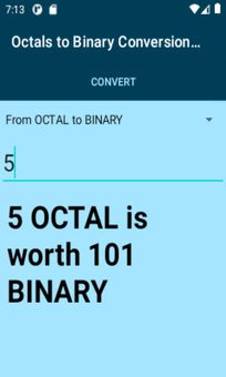 Octals to Binary Conversion Calculator screenshot 1
