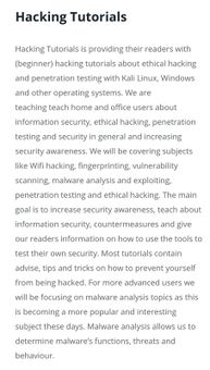 Hacking Tutorials screenshot 2