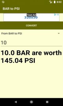 BAR to PSI converter screenshot 1