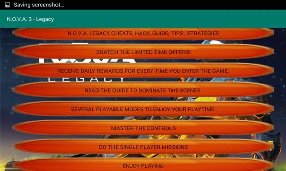 N.O.V.A. 3 - Legacy Tips screenshot 2