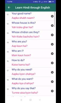 Learn Hindi Through English screenshot 2
