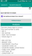 Credit Card number generator with analyzer Screenshot