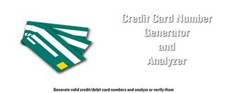 Credit Card number generator with analyzer Screenshot